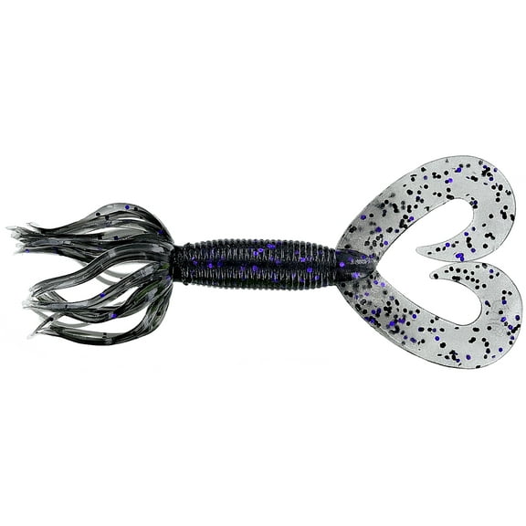 Yamamoto 5" Double Tail Hula Grub Smoke W/Blk&Purple