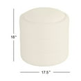 thumbnail image 5 of HomePop Round Storage Ottoman, Cream Boucle, 5 of 8