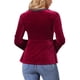 thumbnail image 3 of INSPIRAR CHIC Blusas de terciopelo de invierno para mujeres, de manga larga, con escote en V, ajuste ceñido, elegante, con peplum, blusa casual S Burdeos, 3 of 6