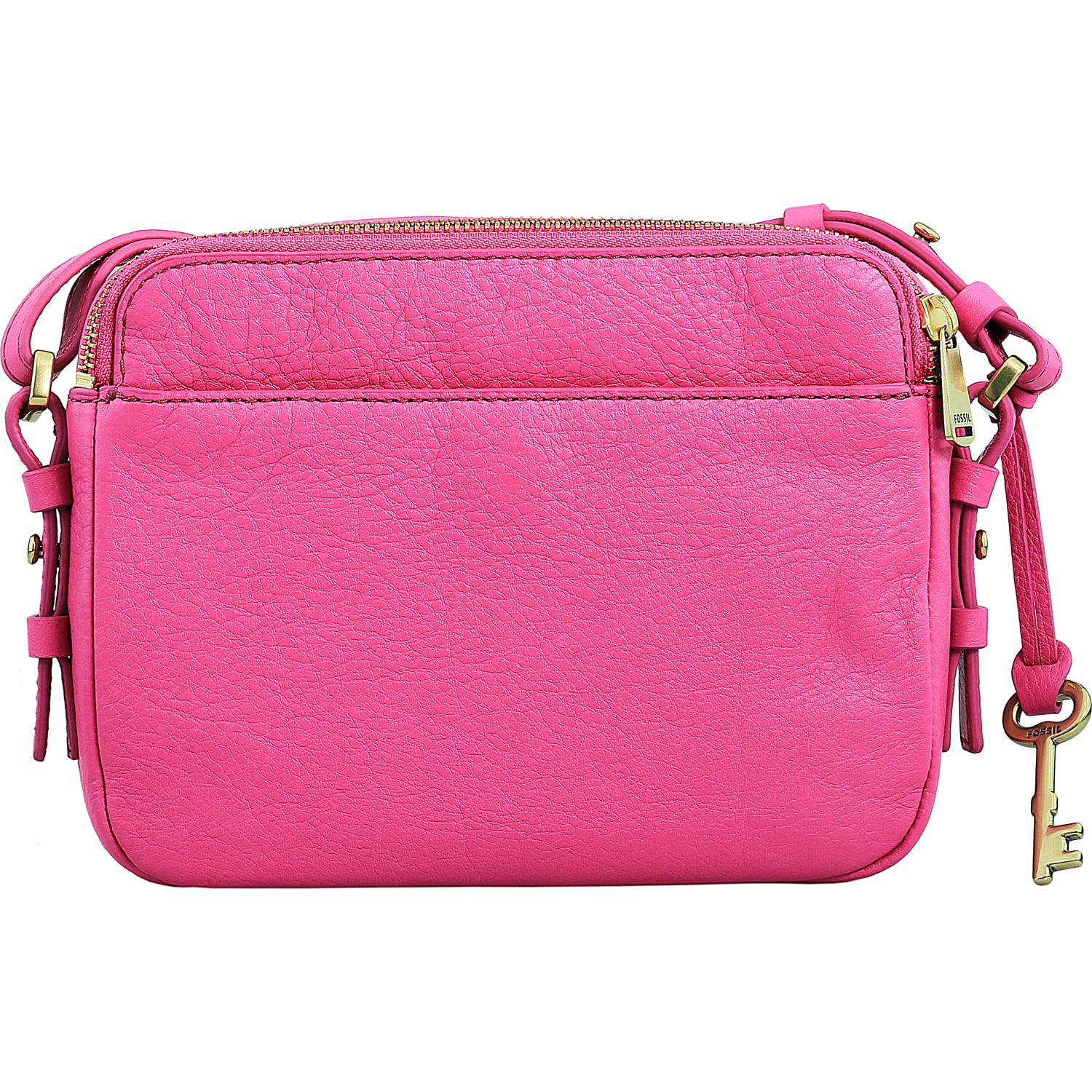 Fossil Women&#39;s Piper Toaster Leather Crossbody Leather Cross Body Bag Baguette - Hot Pink ...
