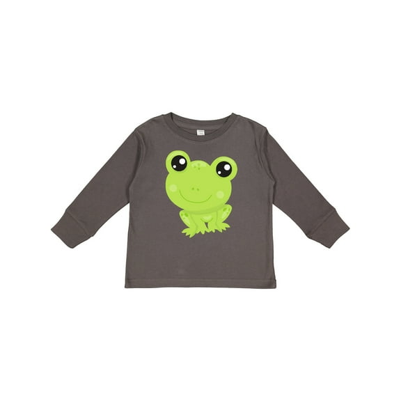 Inktastic Cute Frog, Little Frog, Baby Frog, Green Frog Boys or Girls Long Sleeve Toddler T-Shirt
