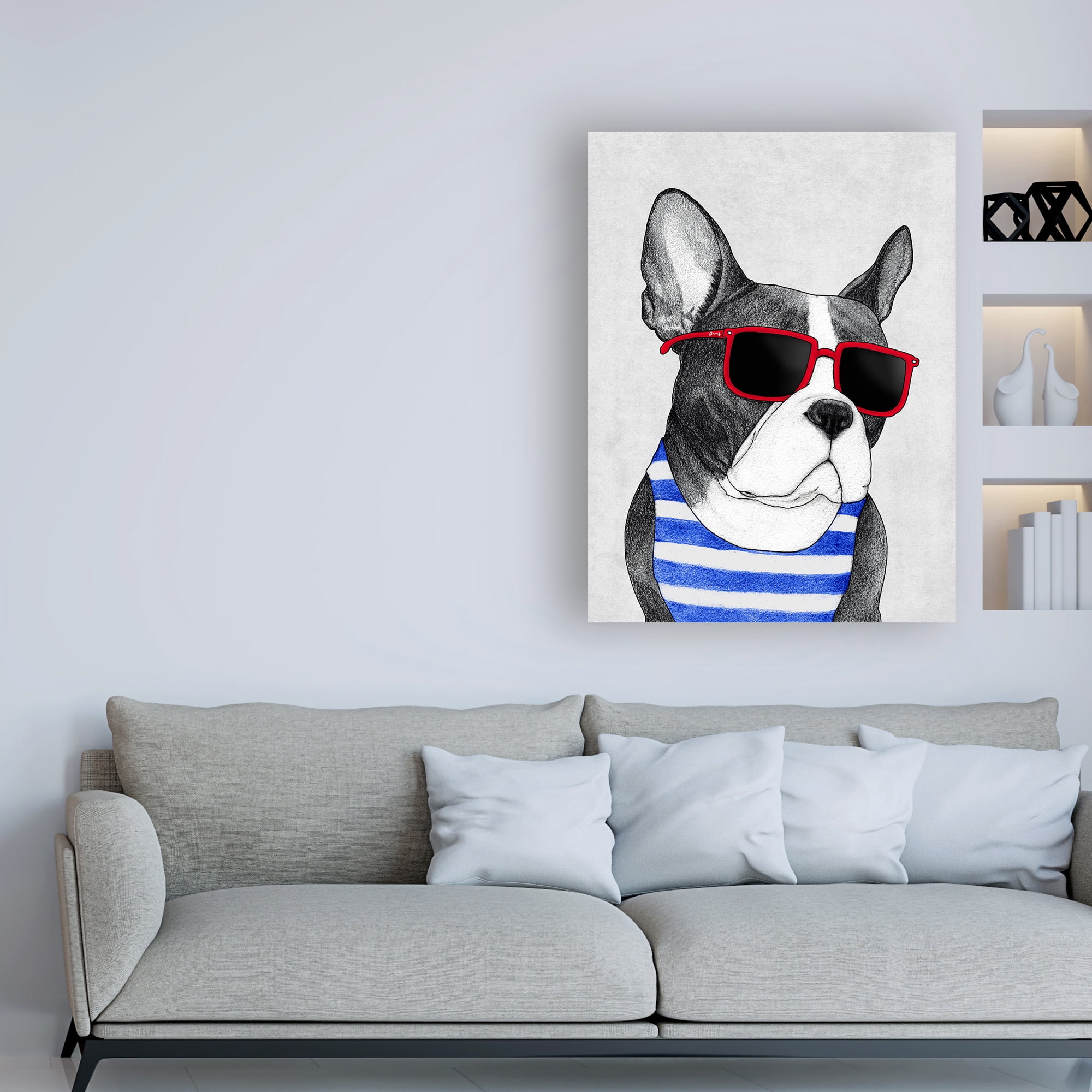 Trademark Fine Art 'Frenchie Summer Style' Canvas Art by Barruf