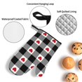 thumbnail image 3 of Honeii Heart Black Buffalo Plaid Gingham Pattern Oven Mitts and Pot Holders, Silicone Oven Gloves,500 F Heat Resistant Oven Mitts Sets, 4PCS, 3 of 6