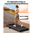 thumbnail image 2 of SSPHPPLIE Walking Pad 300lb, 6% Incline Under Desk Treadmill with Remote Control 2 in 1 Portable Walking Pad Treadmill for Home/Office(Black), 2 of 9