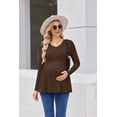 thumbnail image 4 of Ekouaer Womens 4 Packs Maternity Shirts Long Sleeve Pregnancy Tops V Neck Tunic Blouses Clothes, 4 of 6