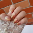 thumbnail image 5 of 24 Pcs Kids Press on Nails Pre-glue Children False Nails Short Oval Full Cover Artificial Fake Nails Gradient Glitter Acrylic Nail Tips for Little Girls Gift (White), 5 of 8