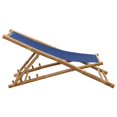thumbnail image 5 of vidaXL Deck Chair Bamboo and Canvas Navy Blue, 5 of 5