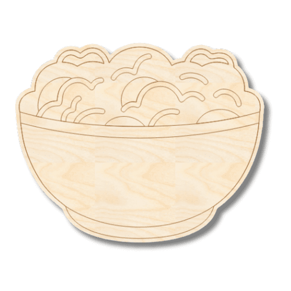 Unfinished Wood Etched Salad Shape | Paint By Line Crafts 3" / 1/4"