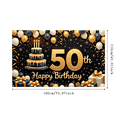 thumbnail image 3 of Yatrandify Decorative Design Happy Birthday Banner Cake Decoration 50th Celebration Banner Balloon Decoration for Birthday Party Indoor Decoration Photo Shoot, 3 of 8