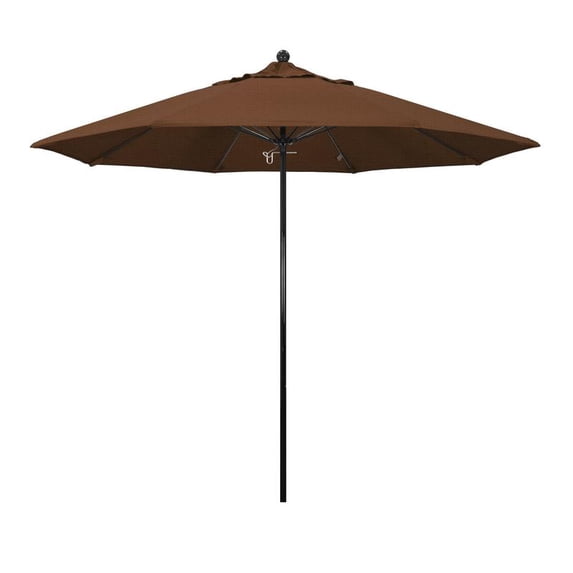 California Umbrella Oceanside Series Patio Market Umbrella in Olefin with Black Fiberglass Pole Fiberglass Ribs Push Lift