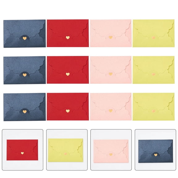 PBPBOX 12Pcs Mini Envelopes for Scrapbooking Assorted Color Paper for General Users