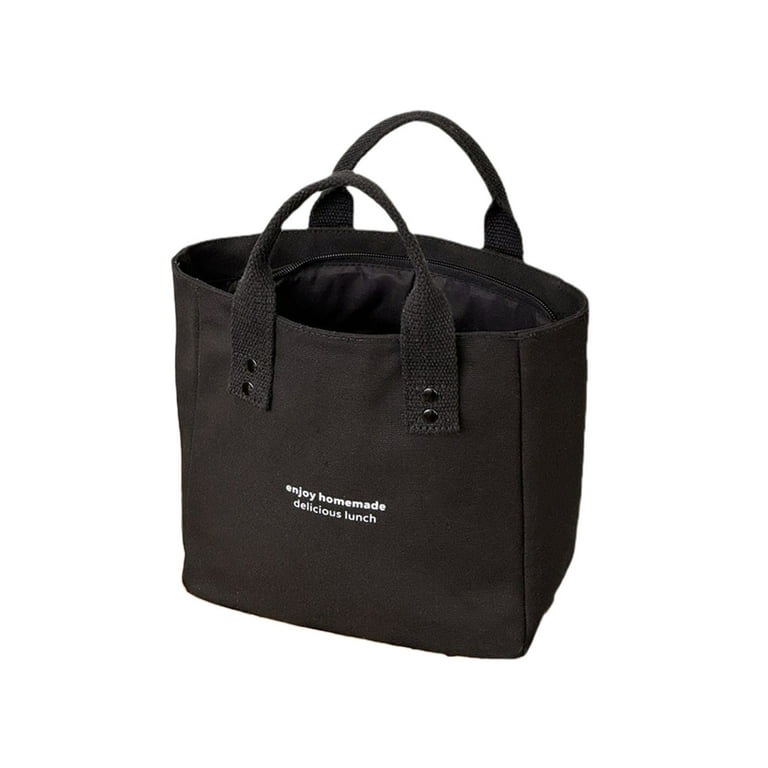 Up to 60% Off, Canvas Solid Color Handbag Japanese Bento Office Workers  Take Lunch Out Contrast Color Fashion Bag Lunch Box,