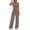 #222-Khaki, variant on Cutuoiiu Women Solid Color Crew Neck Cami Top and Wide Leg Drawstring Waist Pants Set Casual Slim Fit Two Piece Outfit Gifts
