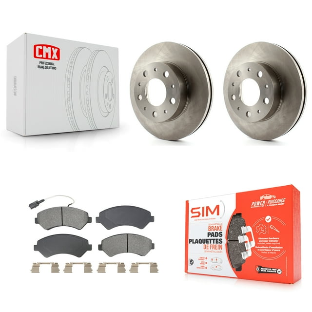 Transit Auto Front Disc Brake Rotors and Semi-Metallic Pads Kit for Car Ram ProMaster 2500 3500 1500 K8S-104012