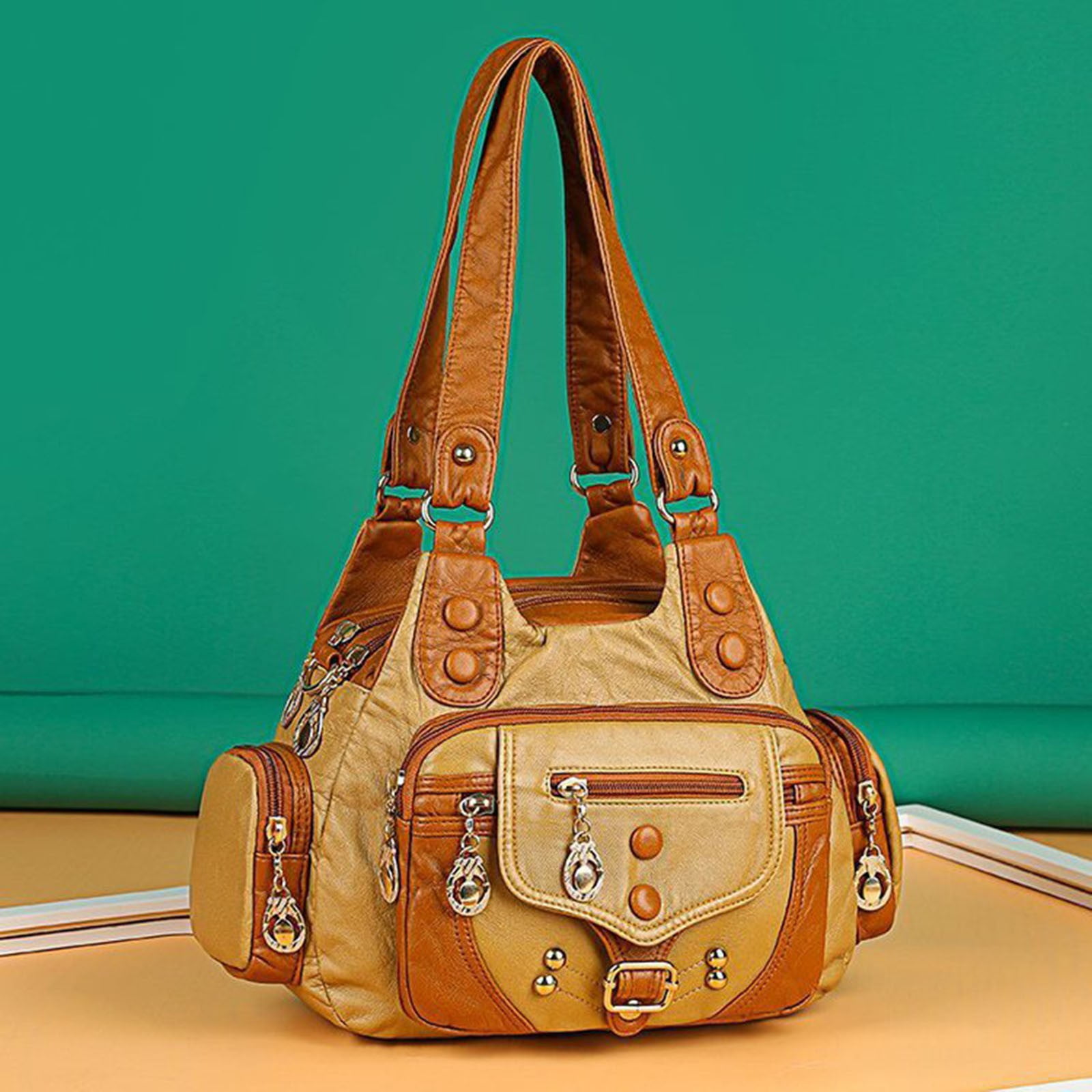LONGshukeji Hobo Bags for Women Vegan Leather Shoulder Purses and Handbags Ladies Tote Bags Purse with Crossbody Strap