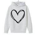 thumbnail image 3 of Sudadera con capucha y estampado de corazón de San Valentín, sudadera de manga larga para niños y niñas, chaqueta para niñas de talla mediana y grande., 3 of 7