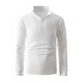 thumbnail image 3 of Golf Shirts for Men with Zipper Stand Collared Long Sleeve T-Shirts Mens Casual Solid Color Pullover Breathable Athletic Workout Tees Tops, 3 of 7
