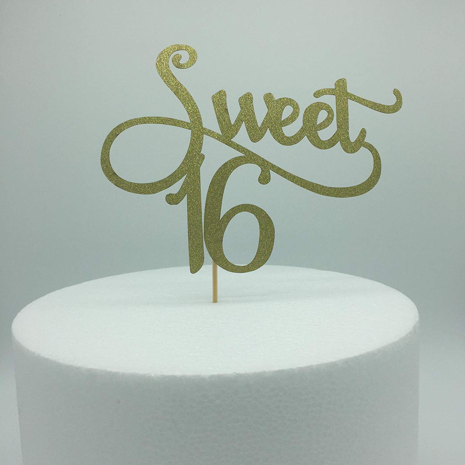 Sweet 16 Cake Toppers Gold Monogram Sweet 16 Cake Topper, 16th Birthday Anniversary Cake