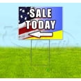 thumbnail image 1 of Sale Today Left Arrow-Flag (18" X 24") Yard Sign, Includes Metal Step Stake, 1 of 6