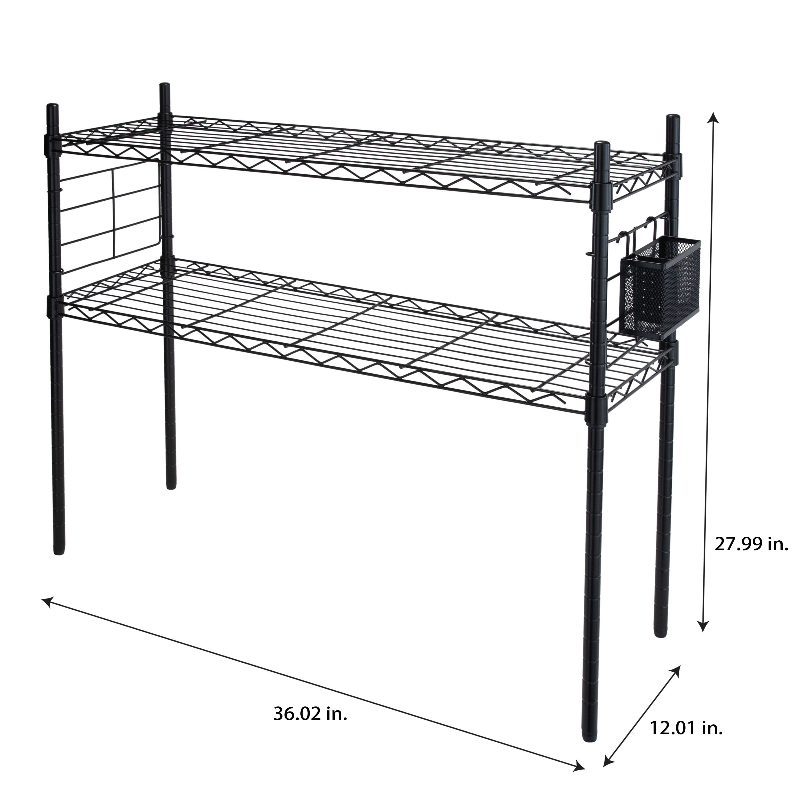 Organize It All Steel Etagere Adjustable Storage Shelves in Black