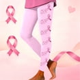 thumbnail image 2 of Leggings For Women Pink Ribbon Butterfly Print Breast Cancer Awareness 4-Way Stretch Casual Tummy Control Leggings, 2 of 5