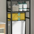 thumbnail image 6 of Zrodlmo Over The Toilet Storage Shelf, 3-Tier Freestanding Steel Bathroom Organizer, Adjustable Space Saver Rack with Hooks, Black, 6 of 12