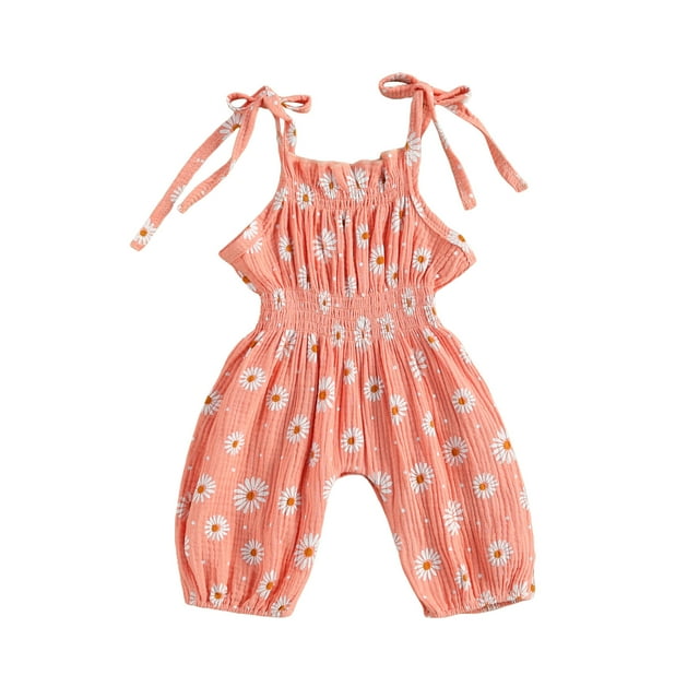 FOCUSNORM Barboteuse Combinaison à Imprimé Marguerites pour Bébés Filles Barboteuse Combinaison Mode