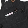 thumbnail image 3 of Canvas Kitchen Apron for Men Women Chef Cooking Apron Back 3 Pockets(), 3 of 4