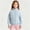 Light Blue, variant on Kids Puffer Jacket, Fleece‑Sleeve Zip‑Up Padded Stand‑Collar Mixed Media Outerwear for Girls Boys, Size 4-15 Years