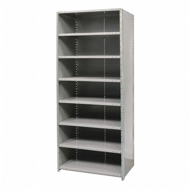 Hallowell F4523-18HG Hallowell Hi-Tech Free Standing Shelving 36 in. W x 18  in. D x 87 in. H 725 Hallowell Gray 8 Adjustable Shelves Stand Alone Unit  Closed Style - Walmart.com