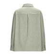 thumbnail image 7 of Dazajoo Cotton and Linen Shirts Women Summer Solid Color Long Sleeve Tops with Pockets 2025 Lightweight Casual Button Down Lapel Blouses,Gray,S, 7 of 7
