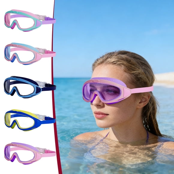 Vacemry 5Pcs Swim Goggles, -Fog Waterproof Swimming Glasses, Wide-Angle Lens for Clear Vision, Comfortable Silicone Seal, Swimming Gear for Men Women Youth Adults, Pool Training Lap Swimming