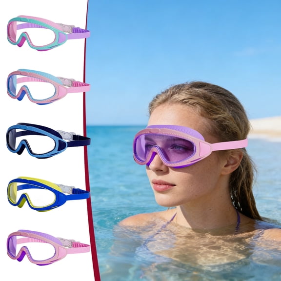 Dmlowu Swim Goggles Wide Angle Anti Fog, Swimming Goggles Adult Waterproof No Leak, Swim Mask Clear Vision Goggles for Women Men