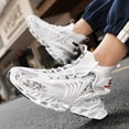 thumbnail image 5 of Men's High-Top Knit Blade-Sole Sneakers, Lightweight Lace-Up Athletic Shoes with Futuristic Glow Design for Streetwear, Running, and Casual Wear, 5 of 10