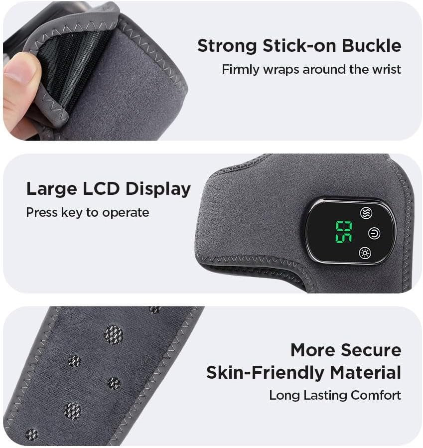 2026 Rechargeable Therapy Foot Massager, 3-in-1 Massage Wireless & Portable with 3 Vibration Mode, 5 Heat Leavel for Pain Relief & Relaxation (Grey 2Pcs)