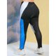 thumbnail image 4 of Pantalones Delgado de Talla Grande de Color Bloque Rosegal  Pantalones de talla grande, 4 of 5
