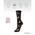 thumbnail image 6 of MeMoi Cats & Friend Bamboo Blend Crew Socks - Womens - Female, 9-11, Black, 6 of 7