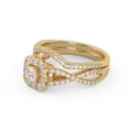 thumbnail image 3 of AFFY Twisted Infinity Halo Solitaire Bridal Set Ring for Women, IGI Certified 0.90 Carat (ctw) Round Cut Lab Grown Diamond Engagement Wedding Ring In 14K Solid Yellow Gold F-G, VS-SI Quality Size-4.5, 3 of 6