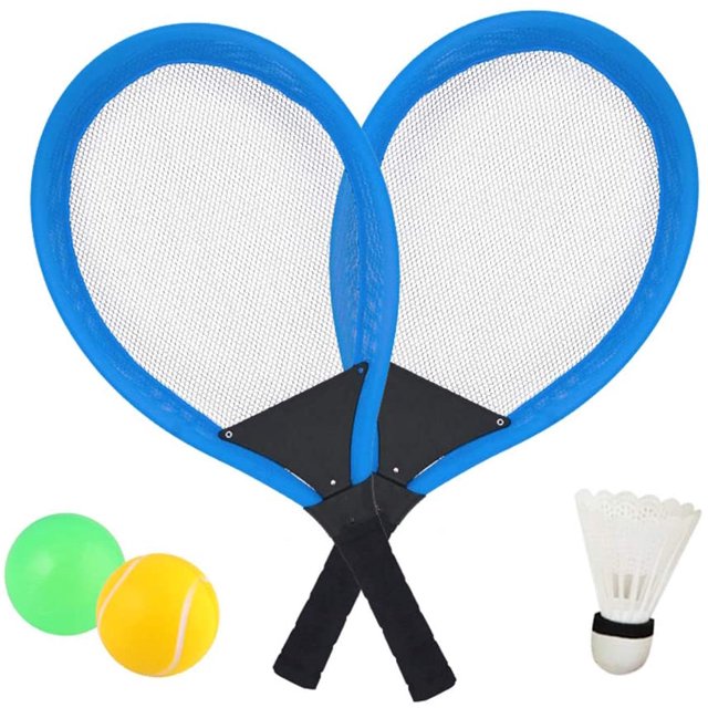 Juego de raqueta de bádminton de tenis, juguete de playa al aire libre 3 en 1 para 3 4 5 años (azul) JFHHH pequeña