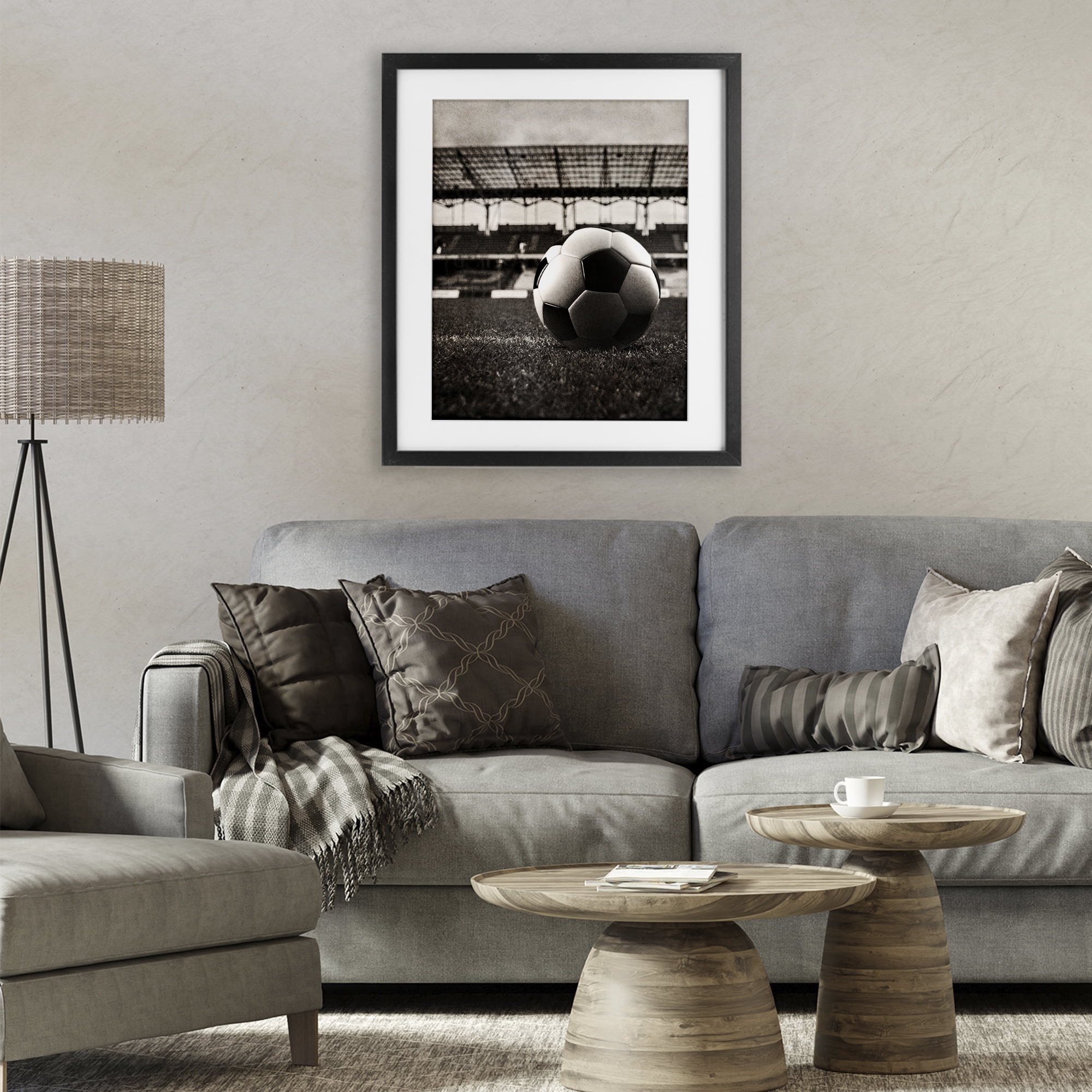 Stupell Industries Vintage Sports Soccer Black Framed Print Under Glass, design by Marcus Prime
