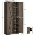 thumbnail image 2 of Storage Cabinet, Kitchen Cabinet with Adjustable Shelves, Pantry Cabinets with Barn Doors, Freestanding Cupboard for Kitchen, Dining Room, Living Room, Dark Walnut, 2 of 16