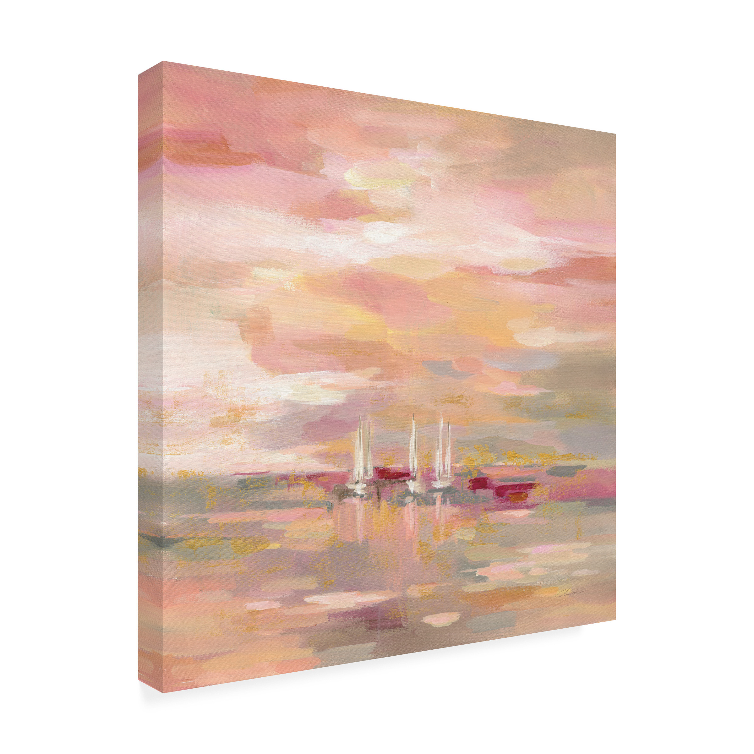 Trademark Fine Art Silvia Vassileva Crimson Waves Canvas Wall Art - 35x35