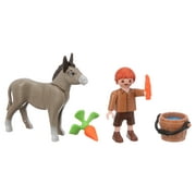 PLAYMOBIL Spirit Riding Free Snips & Senor Carrots with Horse Stall Doll Playset