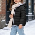 thumbnail image 3 of Jalioing Toddler Kids Puffer Jacket Winter Thermal Quilted Jacket Lightweight Zipper Up Hooded Puffy Coat 1-8 Years, 3 of 8