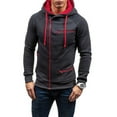 thumbnail image 4 of LYXSSBYX Mens Shirts Long Sleeve Clearance Men's Autumn Casual Solid Long Sleeve Hoodie Sweatshirt Top Outwear, 4 of 9