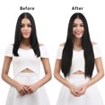 thumbnail image 6 of 4Pcs Clip in Straight Hair Extensions, Natural Straight Hairpieces with 11 Clips, 18/24 inch Long Soft Clip on Extensions Hair Pieces for Women - Dark Brown 260g Per Set, 6 of 6