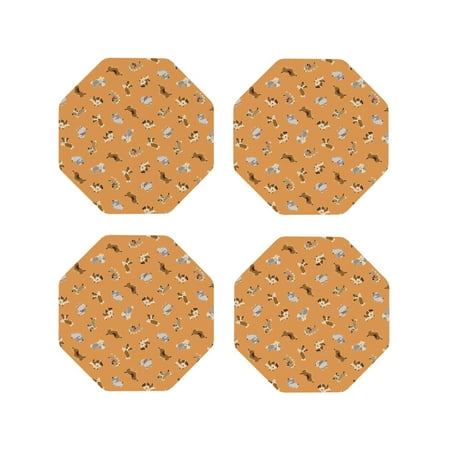 

Tideii Cute Puppy J for Leather Coasters 4 Pieces Anti-fouling and Anti-scalding Decorative Coasters Suitable for Restaurants Kitchens Coffee Shops-Octagon