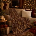 thumbnail image 3 of decorative motif Autumn Damask Floral Living Room autumn celebration, Warm Flannel Blanket for Sunroom and Reading Nook, Festive Botanical Garden Scene, Garden Lovers Thanksgiving Gift, 3 of 7