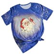 thumbnail image 1 of Blusa divertida con estampado de teñido anudado navideño para mujer Pompotops  hfajkhk123803, 1 of 4