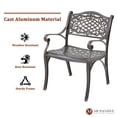 thumbnail image 5 of Mondawe 5 Pieces Outdoor Cast Aluminum Dining Set, All-Weather Patio Furniture Includes 4 Chairs and 1 Round Table with Umbrella Hole for Balcony Garden Deck,Bronze, 5 of 10